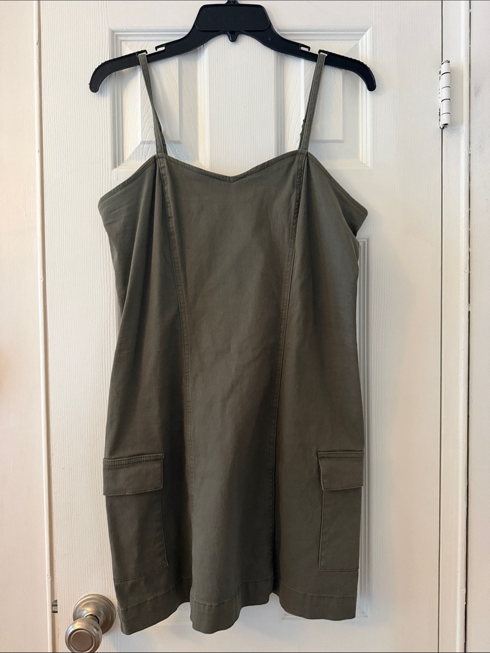 Celebrity Pink Olive Green Mini Dress with Pockets